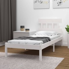 vidaXL Giroletto Bianco in Legno Massello 90x190 cm Single