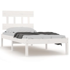 vidaXL Giroletto Bianco in Legno Massello 90x190 cm Single