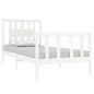 vidaXL Giroletto Bianco in Legno Massello 90x190 cm Single vidaXL Giroletto Bianco in Legno Massello 90x190 cm Single
