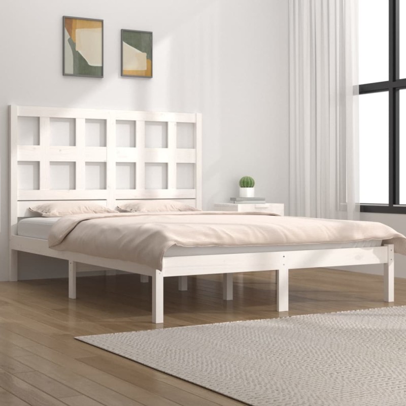 vidaXL Giroletto senza Materasso Bianco 120x190 cm Legno Massello Pino vidaXL Giroletto senza Materasso Bianco 120x190 cm Legno Massello Pino
