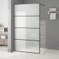 vidaXL Parete Doccia Walk in Nera 115x195 cm Vetro Smerigliato ESG vidaXL Parete Doccia Walk in Nera 115x195 cm Vetro Smerigliato ESG