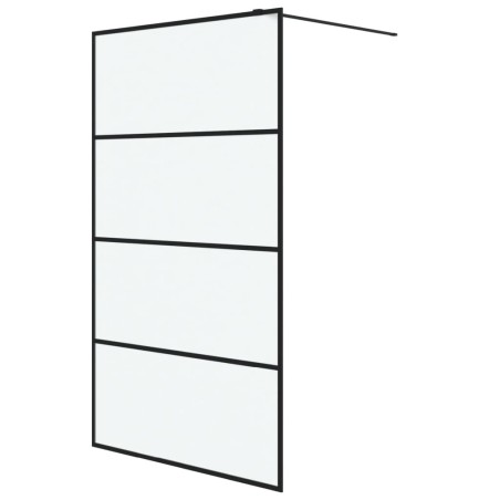 vidaXL Parete Doccia Walk in Nera 115x195 cm Vetro Smerigliato ESG