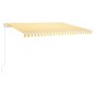 vidaXL Tenda da Sole Retrattile Manuale e LED 400x300cm Gialla Bianca vidaXL Tenda da Sole Retrattile Manuale e LED 400x300cm Gialla Bianca