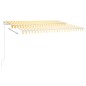 vidaXL Tenda da Sole Retrattile Manuale e LED 400x300cm Gialla Bianca vidaXL Tenda da Sole Retrattile Manuale e LED 400x300cm Gialla Bianca