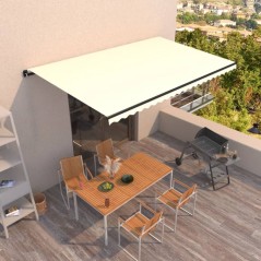 vidaXL Tenda da Sole Retrattile Manuale 500x350 cm Crema