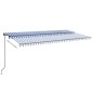 vidaXL Tenda da Sole Retrattile Manuale 600x350 cm Blu e Bianca vidaXL Tenda da Sole Retrattile Manuale 600x350 cm Blu e Bianca