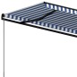 vidaXL Tenda da Sole Retrattile Manuale 600x350 cm Blu e Bianca vidaXL Tenda da Sole Retrattile Manuale 600x350 cm Blu e Bianca