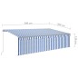 vidaXL Tenda Sole Retrattile Manuale con Parasole 5x3m Blu e Bianco vidaXL Tenda Sole Retrattile Manuale con Parasole 5x3m Blu e Bianco