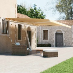vidaXL Tenda da Sole Autoportante Manuale 600x300 cm Gialla Bianca