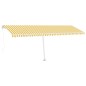 vidaXL Tenda da Sole Autoportante Manuale 600x300 cm Gialla Bianca