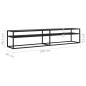 vidaXL Mobile Porta TV Marmo Nero 200x40x40,5 cm in Vetro Temperato vidaXL Mobile Porta TV Marmo Nero 200x40x40,5 cm in Vetro Temperato