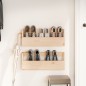 vidaXL Scarpiere a Parete 2 pz 59x9x23 cm Legno Massello di Pino