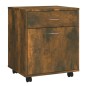 Armadietto con Ruote Rovere Fumo 45x38x54 cm Legno Multistrato Armadietto con Ruote Rovere Fumo 45x38x54 cm Legno Multistrato