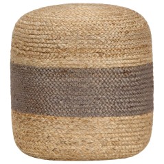 vidaXL Pouf Lavorato a Mano Grigio 40x45 cm in Juta