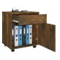 Armadietto con Ruote Rovere Fumo 45x38x54 cm Legno Multistrato Armadietto con Ruote Rovere Fumo 45x38x54 cm Legno Multistrato