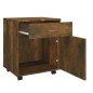 Armadietto con Ruote Rovere Fumo 45x38x54 cm Legno Multistrato Armadietto con Ruote Rovere Fumo 45x38x54 cm Legno Multistrato