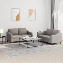 vidaXL Set di Divani 2 pz con Cuscini Tortora in Tessuto