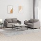 vidaXL Set di Divani 2 pz con Cuscini Tortora in Tessuto vidaXL Set di Divani 2 pz con Cuscini Tortora in Tessuto