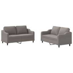 vidaXL Set di Divani 2 pz con Cuscini Tortora in Tessuto
