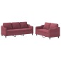 vidaXL Set di Divani 2 pz con Cuscini Rosso Vino in Tessuto vidaXL Set di Divani 2 pz con Cuscini Rosso Vino in Tessuto
