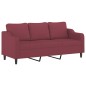 vidaXL Set di Divani 2 pz con Cuscini Rosso Vino in Tessuto vidaXL Set di Divani 2 pz con Cuscini Rosso Vino in Tessuto