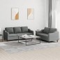 vidaXL Set di Divani 2 pz con Cuscini Grigio Scuro in Tessuto vidaXL Set di Divani 2 pz con Cuscini Grigio Scuro in Tessuto