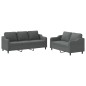 vidaXL Set di Divani 2 pz con Cuscini Grigio Scuro in Tessuto vidaXL Set di Divani 2 pz con Cuscini Grigio Scuro in Tessuto