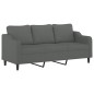 vidaXL Set di Divani 2 pz con Cuscini Grigio Scuro in Tessuto vidaXL Set di Divani 2 pz con Cuscini Grigio Scuro in Tessuto