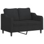 vidaXL Set Divani 2 pz con Cuscini Nero in Tessuto vidaXL Set Divani 2 pz con Cuscini Nero in Tessuto