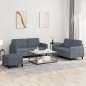 vidaXL Set di Divani 3 pz Grigio Scuro in Velluto vidaXL Set di Divani 3 pz Grigio Scuro in Velluto