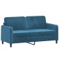 vidaXL Set di Divani 2 pz con Cuscini Blu in Velluto vidaXL Set di Divani 2 pz con Cuscini Blu in Velluto