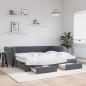 vidaXL Divano Letto Estraibile Cassetti Grigio Scuro 90x200cm Velluto vidaXL Divano Letto Estraibile Cassetti Grigio Scuro 90x200cm Velluto