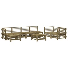vidaXL Set Salotto da Giardino 8 pz in Legno Impregnato di Pino