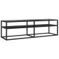 vidaXL Mobile Porta TV Marmo Nero 140x40x40,5 cm in Vetro Temperato