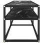 vidaXL Mobile Porta TV Marmo Nero 140x40x40,5 cm in Vetro Temperato