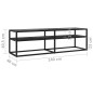vidaXL Mobile Porta TV Marmo Nero 140x40x40,5 cm in Vetro Temperato
