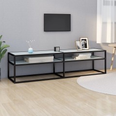 vidaXL Mobile Porta TV Marmo Bianco 160x40x40,5 cm in Vetro Temperato