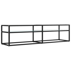 vidaXL Mobile Porta TV Marmo Bianco 160x40x40,5 cm in Vetro Temperato