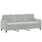 vidaXL Set di Divani 2 pz con Cuscini Grigio Chiaro in Velluto vidaXL Set di Divani 2 pz con Cuscini Grigio Chiaro in Velluto