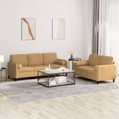 vidaXL Set di Divani 2 pz con Cuscini Marrone in Velluto
