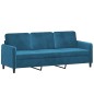 vidaXL Set di Divani 2 pz con Cuscini Blu in Velluto vidaXL Set di Divani 2 pz con Cuscini Blu in Velluto