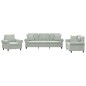 vidaXL Set di Divani 3 pz con Cuscini Grigio Chiaro in Velluto vidaXL Set di Divani 3 pz con Cuscini Grigio Chiaro in Velluto