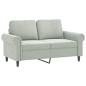 vidaXL Set di Divani 3 pz con Cuscini Grigio Chiaro in Velluto vidaXL Set di Divani 3 pz con Cuscini Grigio Chiaro in Velluto