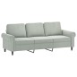 vidaXL Set di Divani 3 pz con Cuscini Grigio Chiaro in Velluto vidaXL Set di Divani 3 pz con Cuscini Grigio Chiaro in Velluto