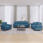 vidaXL Set di Divani 3 pz con Cuscini Blu in Velluto vidaXL Set di Divani 3 pz con Cuscini Blu in Velluto