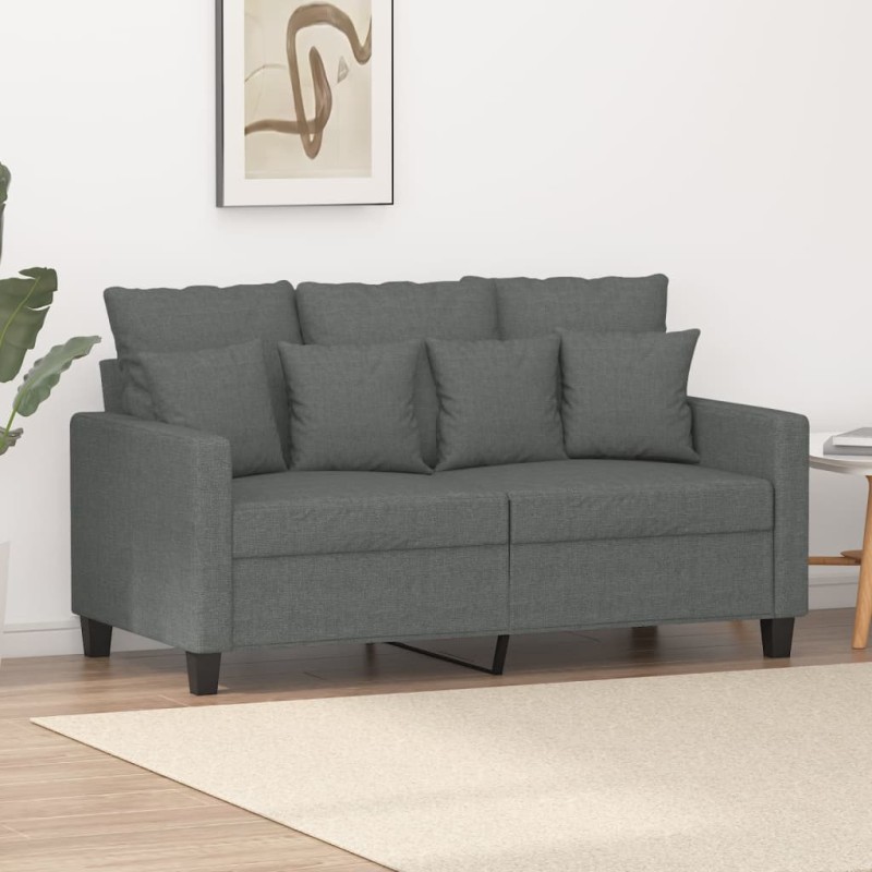 vidaXL Divano a 2 Posti Grigio Scuro 120 cm in Tessuto vidaXL Divano a 2 Posti Grigio Scuro 120 cm in Tessuto