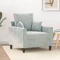 vidaXL Poltrona Grigio Chiaro 60 cm Velluto vidaXL Poltrona Grigio Chiaro 60 cm Velluto