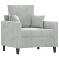 vidaXL Poltrona Grigio Chiaro 60 cm Velluto vidaXL Poltrona Grigio Chiaro 60 cm Velluto