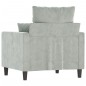 vidaXL Poltrona Grigio Chiaro 60 cm Velluto vidaXL Poltrona Grigio Chiaro 60 cm Velluto