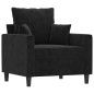 vidaXL Poltrona Nero 60 cm Velluto vidaXL Poltrona Nero 60 cm Velluto